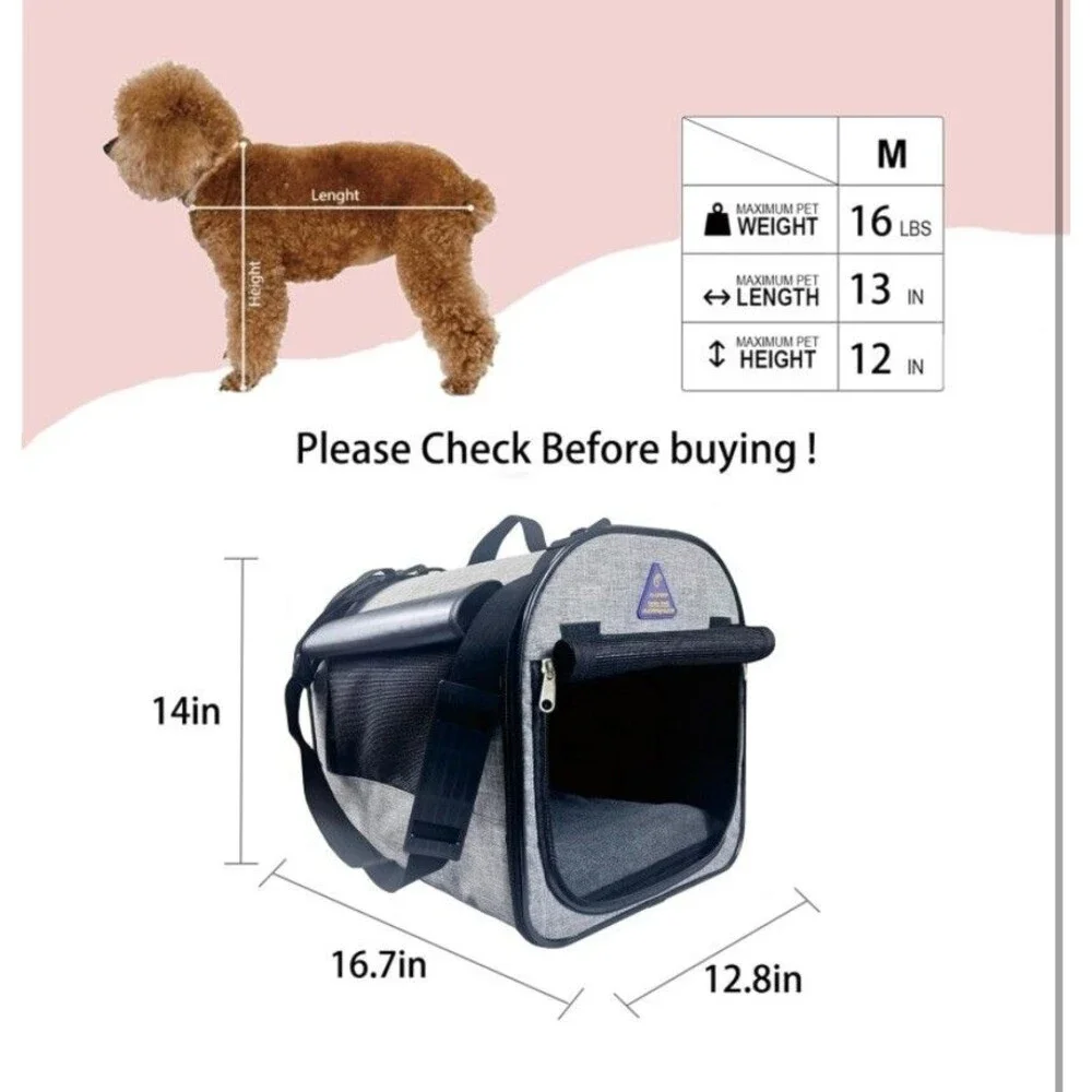 Carrier for Small Medium Pet, Puppy Carrier Bag for Pets Up to 16 Lbs